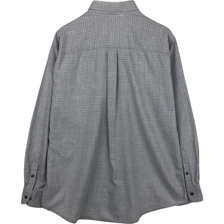 Burberry's BURBERRY LONDON long-sleeved button-down check shirt, men's size L unclear gray type Vintage Second Hand