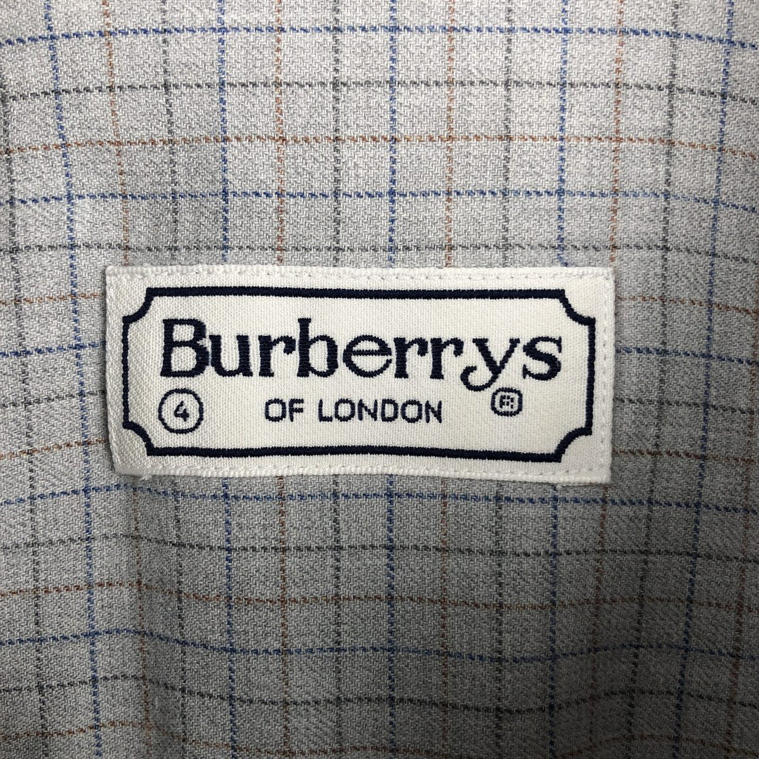Burberry's BURBERRY LONDON long-sleeved button-down check shirt, men's size L unclear gray type Vintage Second Hand