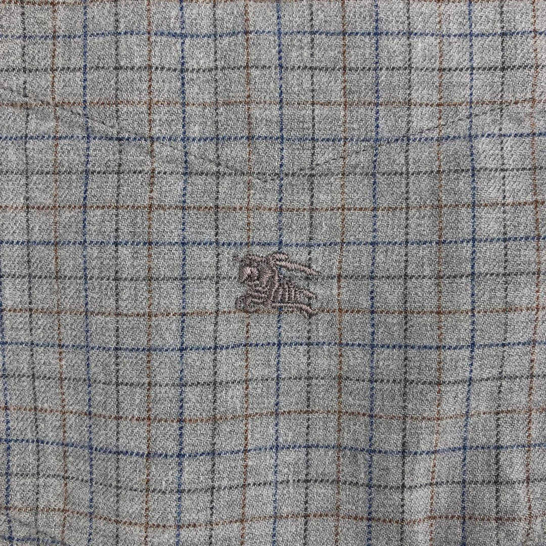 Burberry's BURBERRY LONDON long-sleeved button-down check shirt, men's size L unclear gray type Vintage Second Hand