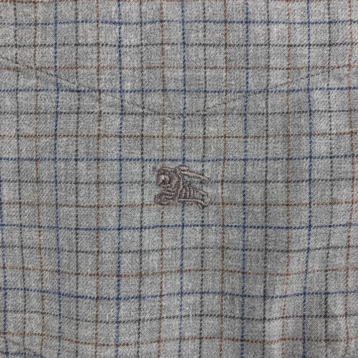Burberry's BURBERRY LONDON long-sleeved button-down check shirt, men's size L unclear gray type Vintage Second Hand
