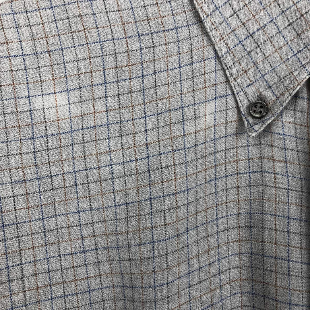 Burberry's BURBERRY LONDON long-sleeved button-down check shirt, men's size L unclear gray type Vintage Second Hand