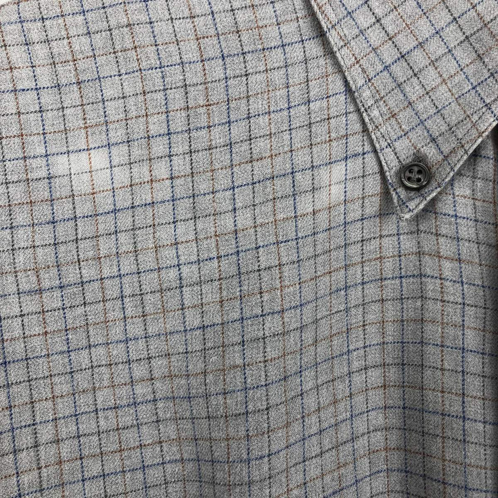 Burberry's BURBERRY LONDON long-sleeved button-down check shirt, men's size L unclear gray type Vintage Second Hand