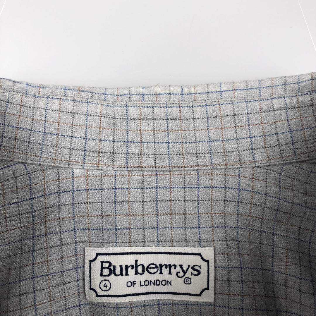 Burberry's BURBERRY LONDON long-sleeved button-down check shirt, men's size L unclear gray type Vintage Second Hand