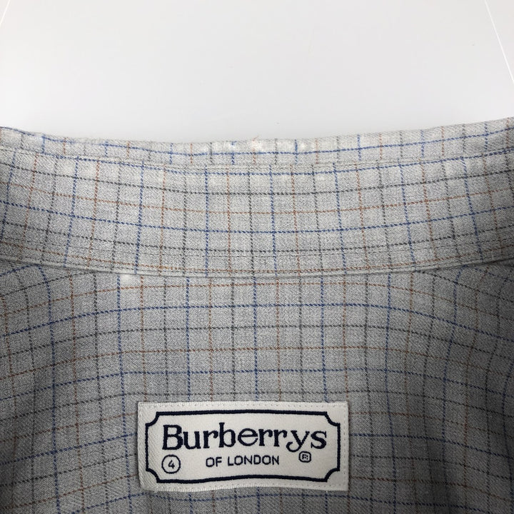 Burberry's BURBERRY LONDON long-sleeved button-down check shirt, men's size L unclear gray type Vintage Second Hand