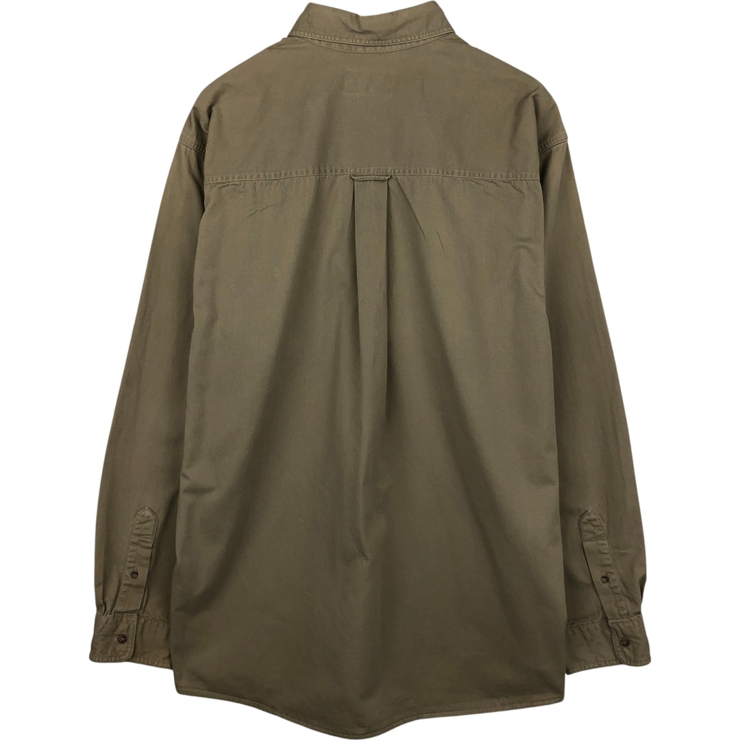 Vintage 80s-90'S Eddie Bauer long-sleeved button-down shirt with black tag, men's size XL unclear Beige type Vintage Second Hand