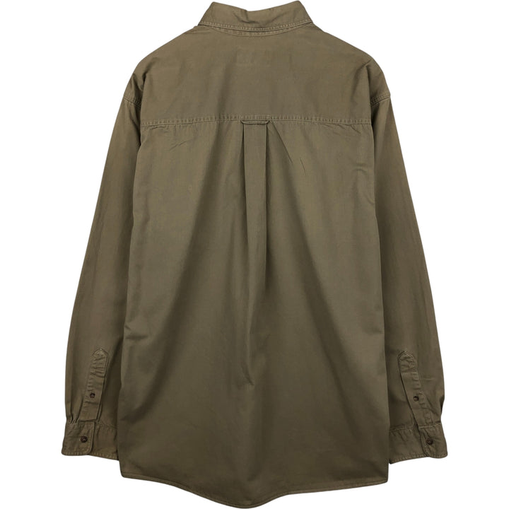 Vintage 80s-90'S Eddie Bauer long-sleeved button-down shirt with black tag, men's size XL unclear Beige type Vintage Second Hand