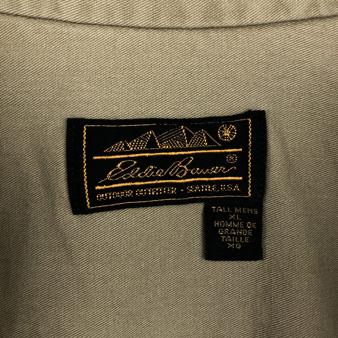 Vintage 80s-90'S Eddie Bauer long-sleeved button-down shirt with black tag, men's size XL unclear Beige type Vintage Second Hand