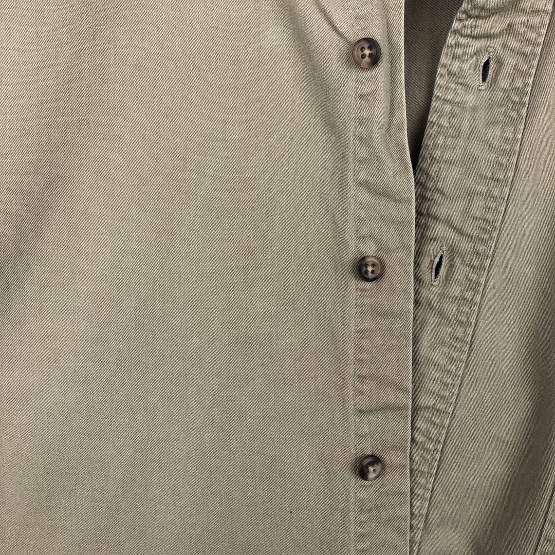 Vintage 80s-90'S Eddie Bauer long-sleeved button-down shirt with black tag, men's size XL unclear Beige type Vintage Second Hand