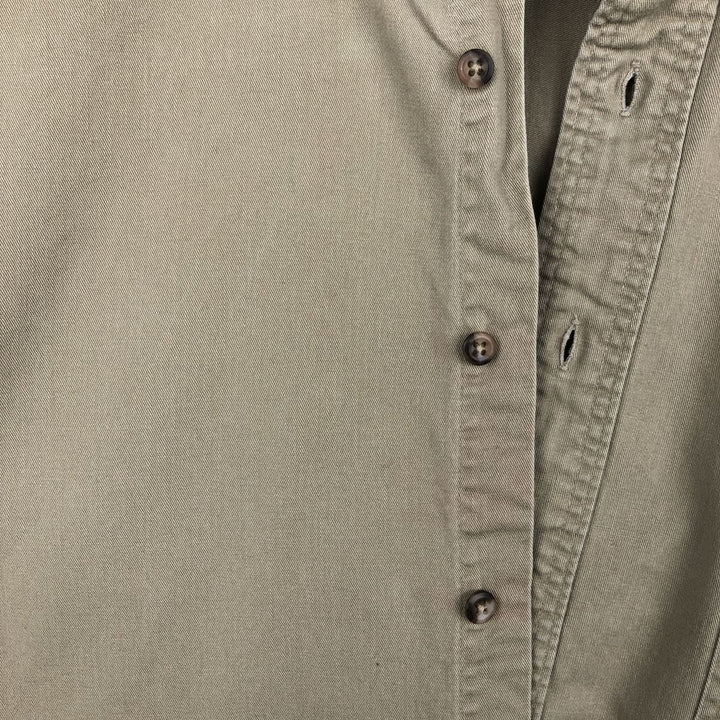 Vintage 80s-90'S Eddie Bauer long-sleeved button-down shirt with black tag, men's size XL unclear Beige type Vintage Second Hand