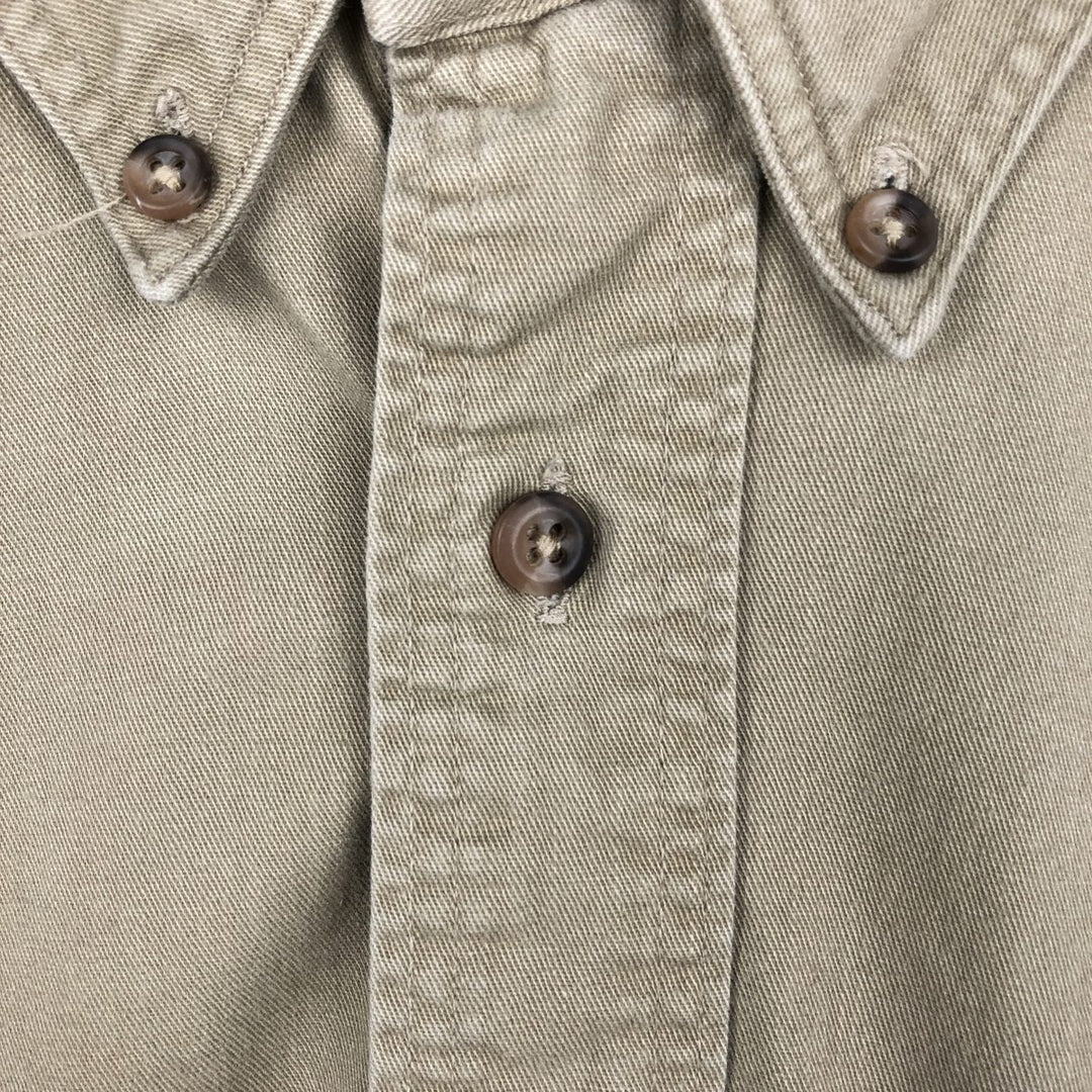 Vintage 80s-90'S Eddie Bauer long-sleeved button-down shirt with black tag, men's size XL unclear Beige type Vintage Second Hand