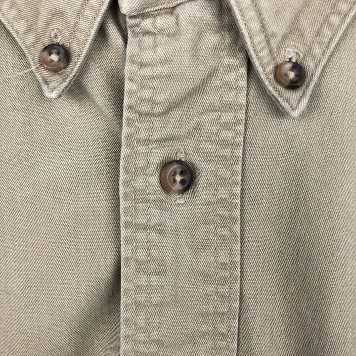 Vintage 80s-90'S Eddie Bauer long-sleeved button-down shirt with black tag, men's size XL unclear Beige type Vintage Second Hand