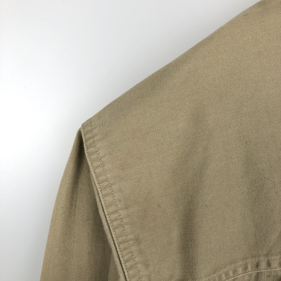Vintage 80s-90'S Eddie Bauer long-sleeved button-down shirt with black tag, men's size XL unclear Beige type Vintage Second Hand