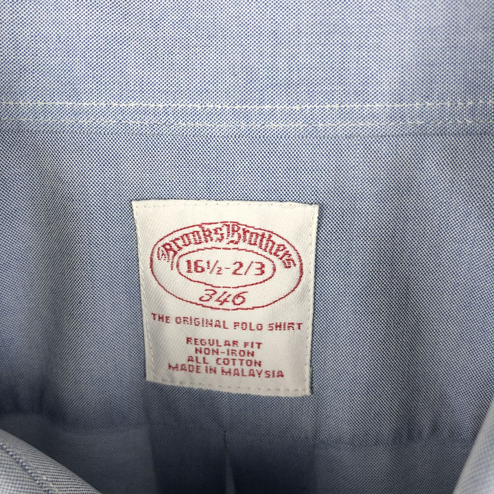 Brooks Brothers 346 Regular Fit Long Sleeve Button-Down Shirt, Men's Size L cotton Blue type light blue Vintage Second Hand