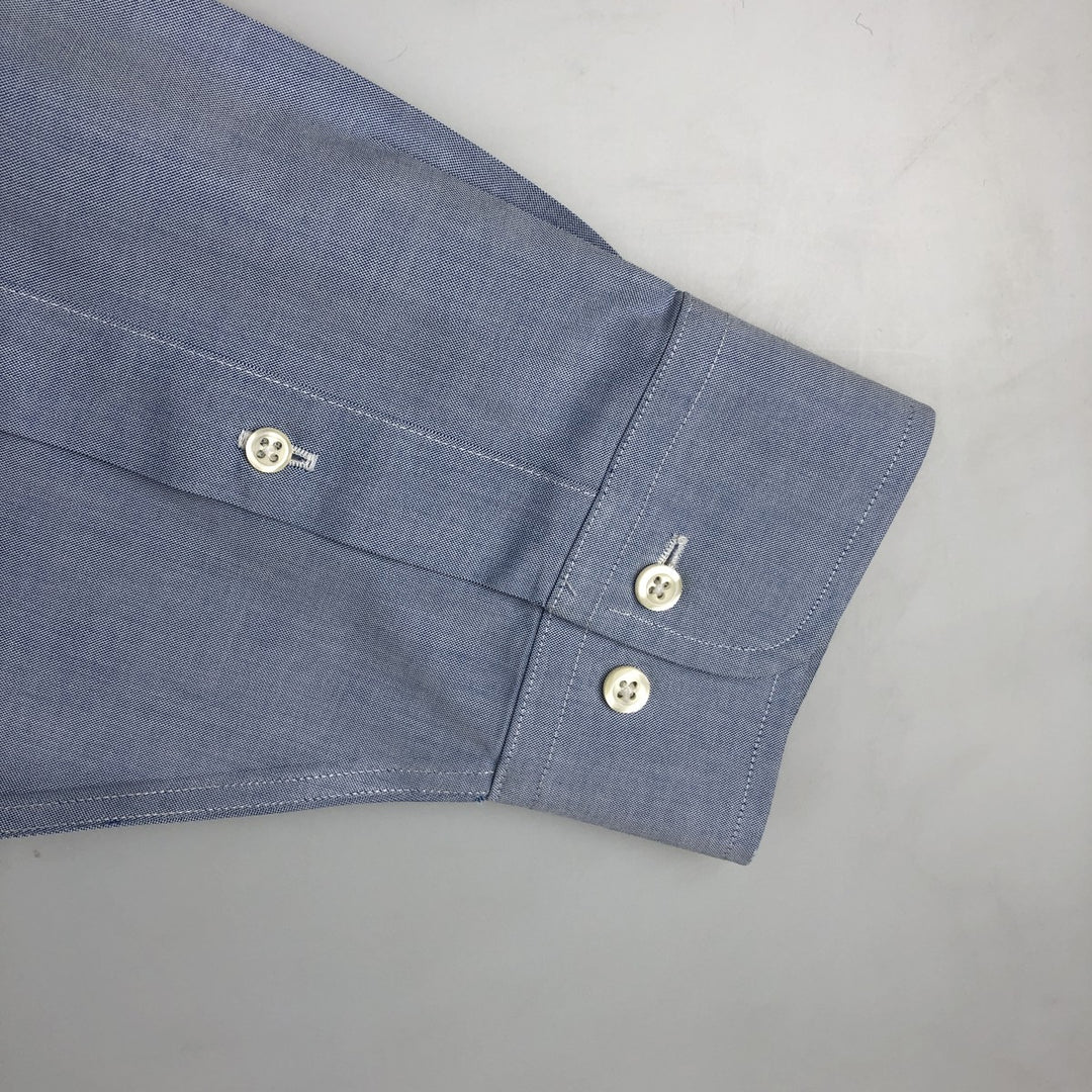 Brooks Brothers 346 Regular Fit Long Sleeve Button-Down Shirt, Men's Size L cotton Blue type light blue Vintage Second Hand