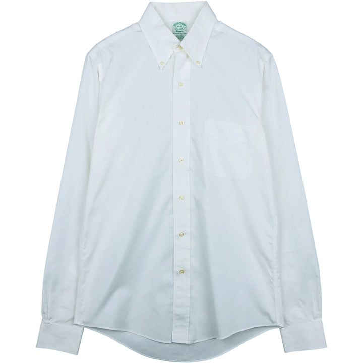 Brooks Brothers Est. 1818 Classic Long Sleeve Button-Down Shirt, Men's Size Medium cotton white type Vintage Second Hand