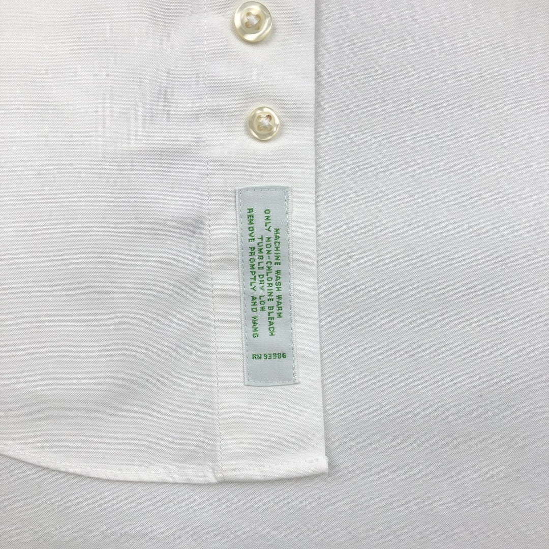 Brooks Brothers Est. 1818 Classic Long Sleeve Button-Down Shirt, Men's Size Medium cotton white type Vintage Second Hand