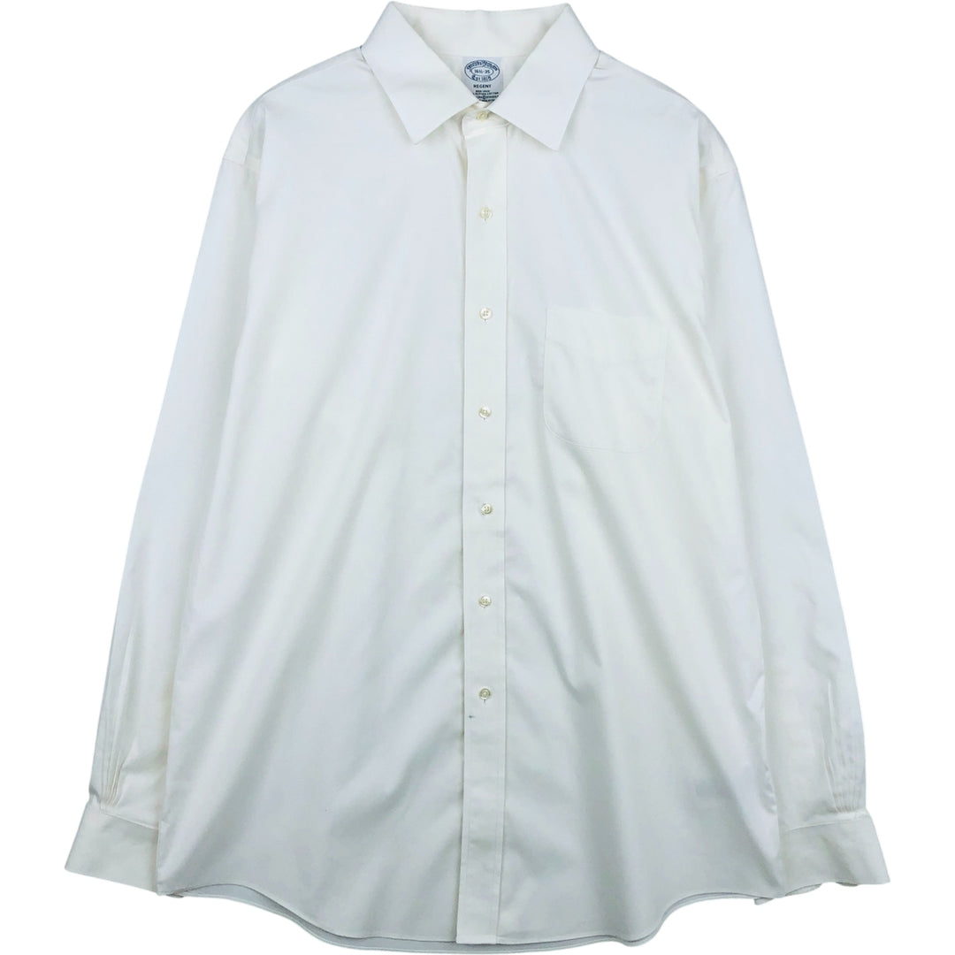 Brooks Brothers Est.1818 REGENT Long Sleeve Cotton Shirt, Men's Size L cotton white type Vintage Second Hand