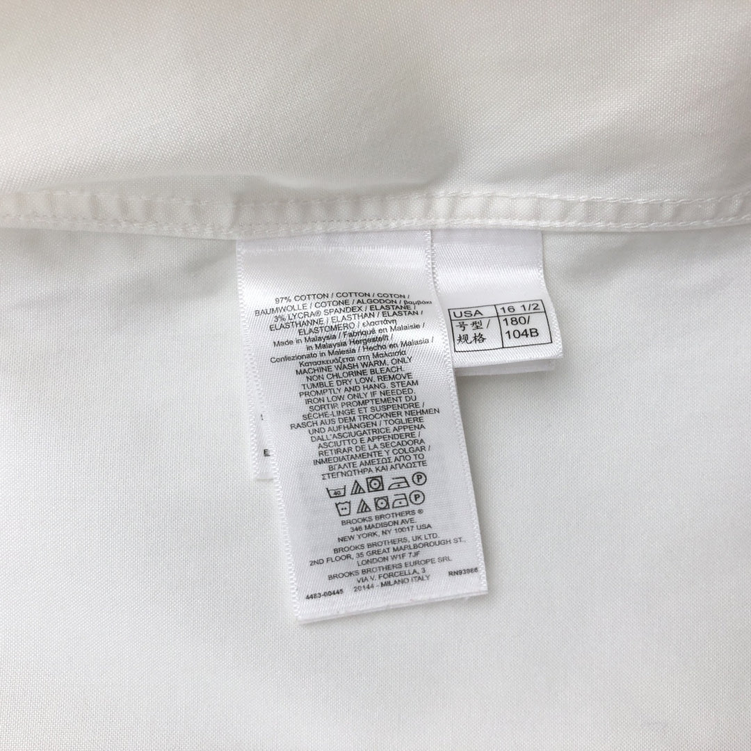 Brooks Brothers Est.1818 REGENT Long Sleeve Cotton Shirt, Men's Size L cotton white type Vintage Second Hand