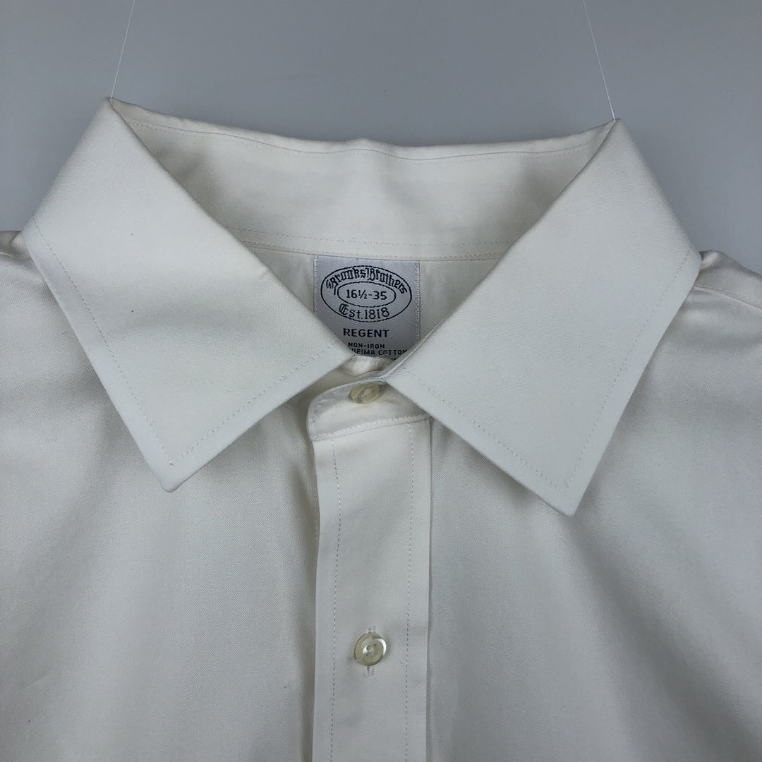 Brooks Brothers Est.1818 REGENT Long Sleeve Cotton Shirt, Men's Size L cotton white type Vintage Second Hand