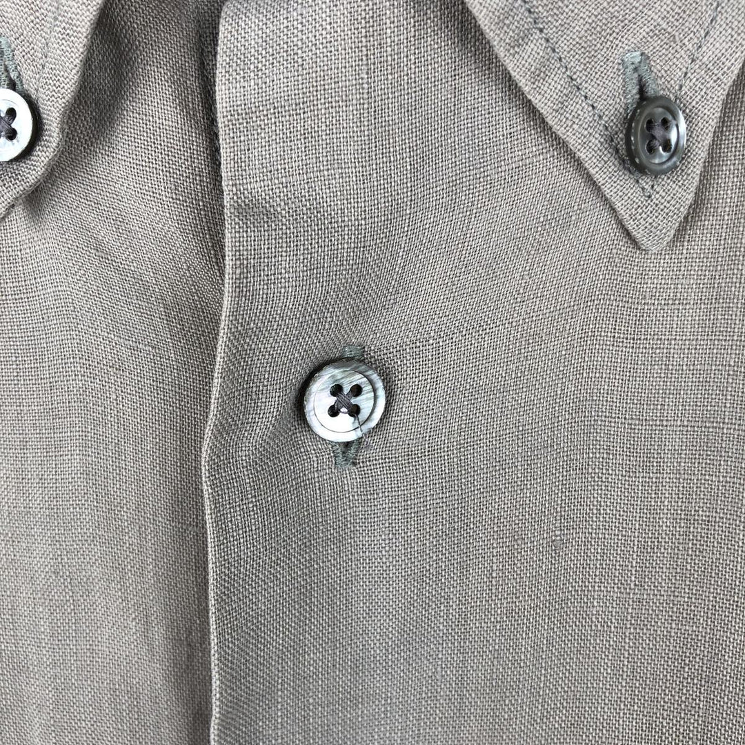 Armani ARMANI ARMANI EXCHANGE long-sleeved linen button-down shirt, men's size M linen beige type brown Vintage Second Hand