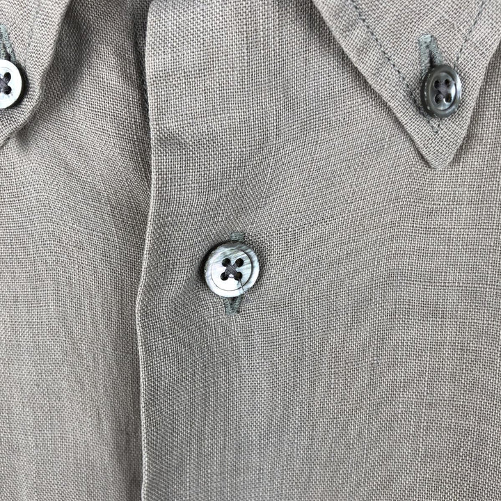 Armani ARMANI ARMANI EXCHANGE long-sleeved linen button-down shirt, men's size M linen beige type brown Vintage Second Hand