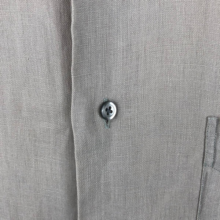 Armani ARMANI ARMANI EXCHANGE long-sleeved linen button-down shirt, men's size M linen beige type brown Vintage Second Hand