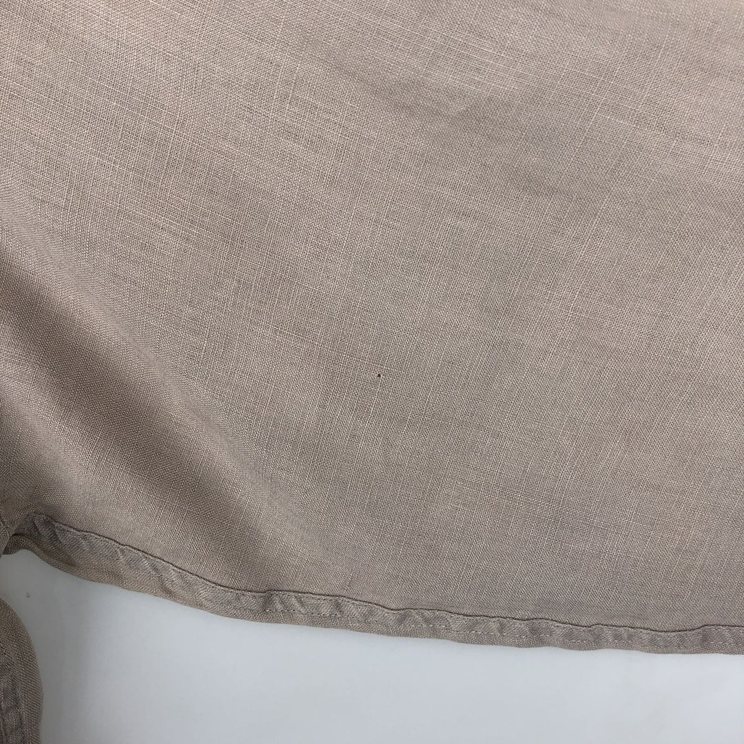 Armani ARMANI ARMANI EXCHANGE long-sleeved linen button-down shirt, men's size M linen beige type brown Vintage Second Hand