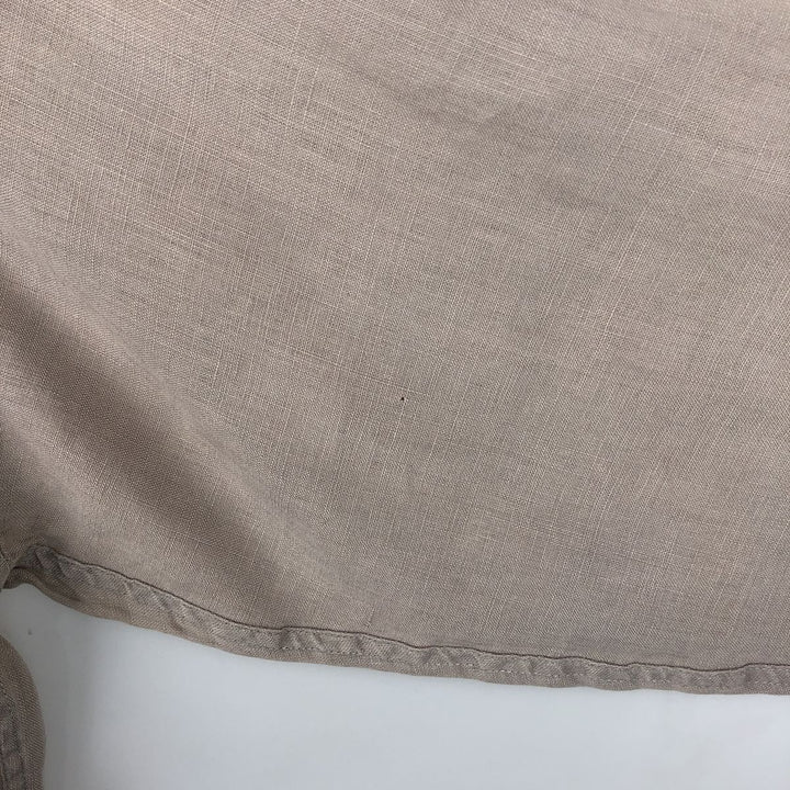 Armani ARMANI ARMANI EXCHANGE long-sleeved linen button-down shirt, men's size M linen beige type brown Vintage Second Hand