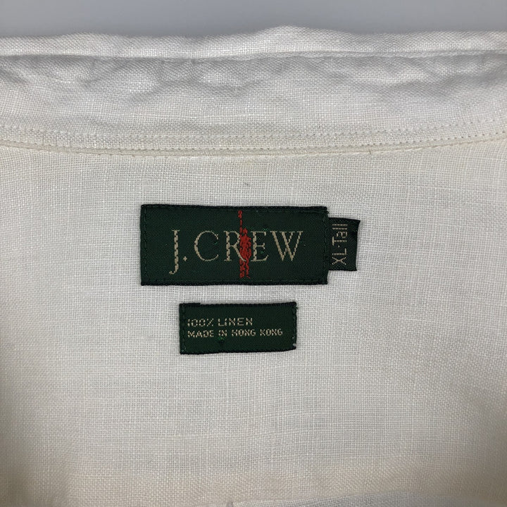 Vintage 90'S J.Crew long-sleeved linen shirt, men's size XL linen white type Vintage Second Hand