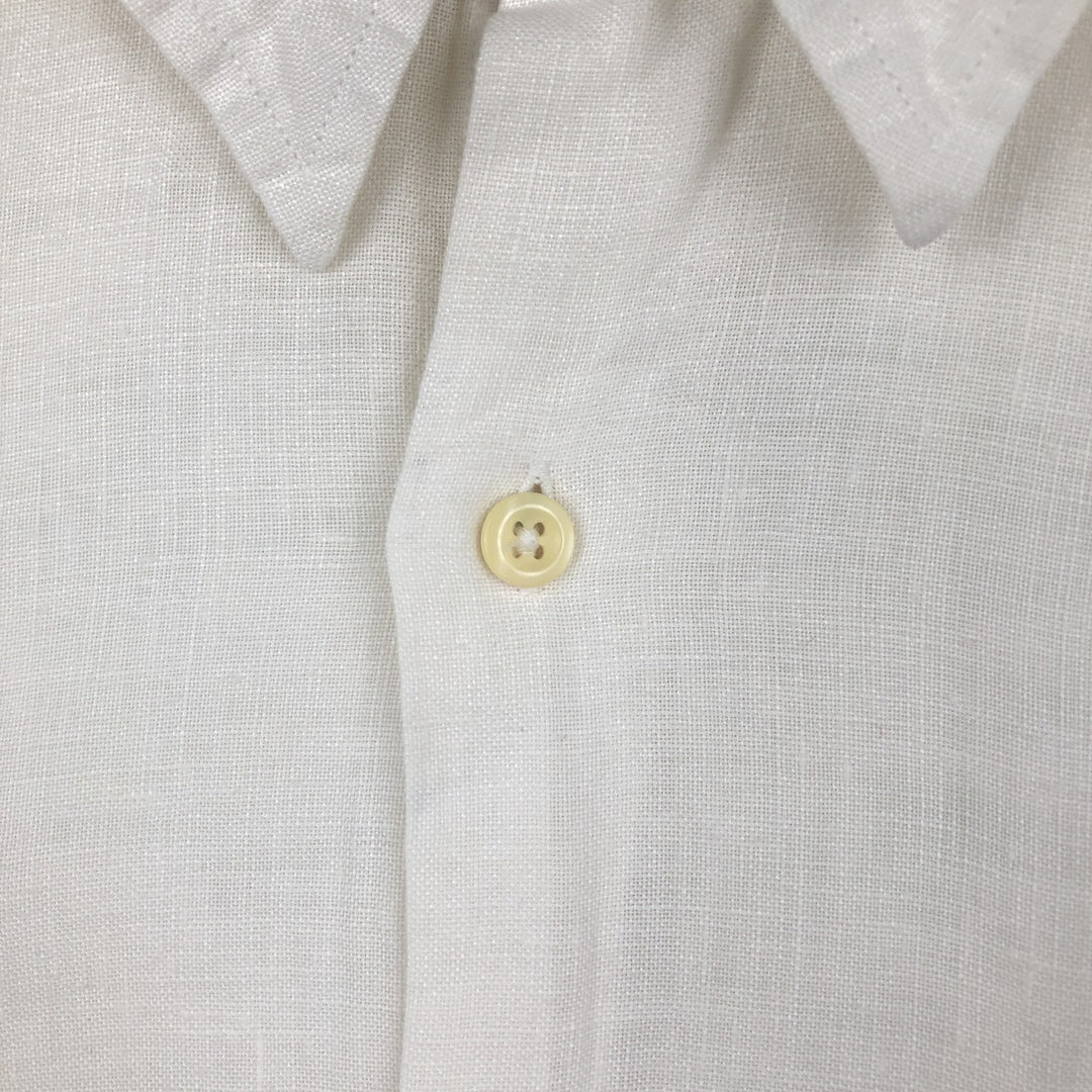 Vintage 90'S J.Crew long-sleeved linen shirt, men's size XL linen white type Vintage Second Hand