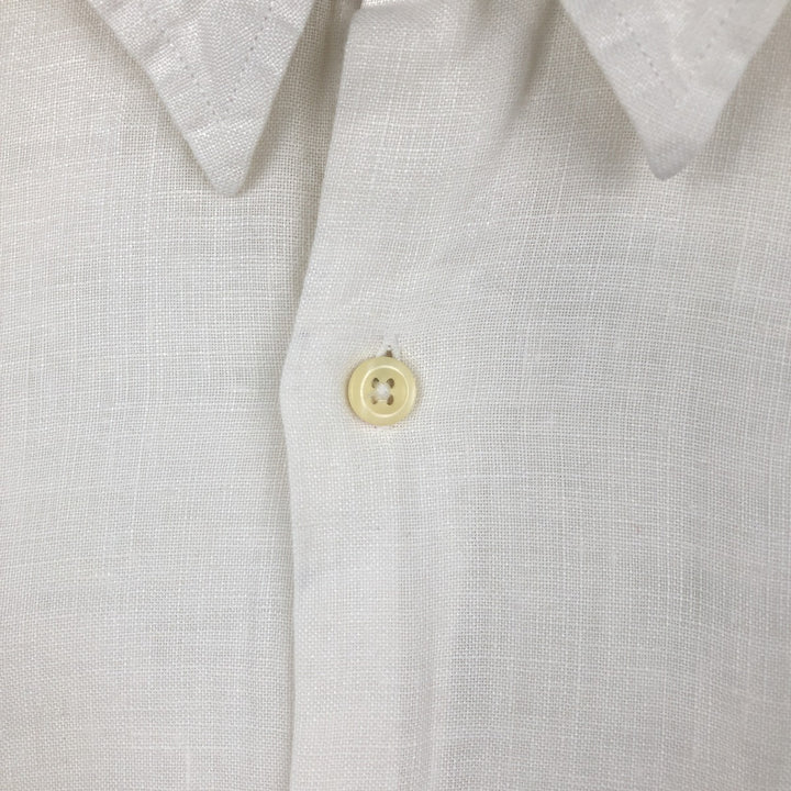 Vintage 90'S J.Crew long-sleeved linen shirt, men's size XL linen white type Vintage Second Hand