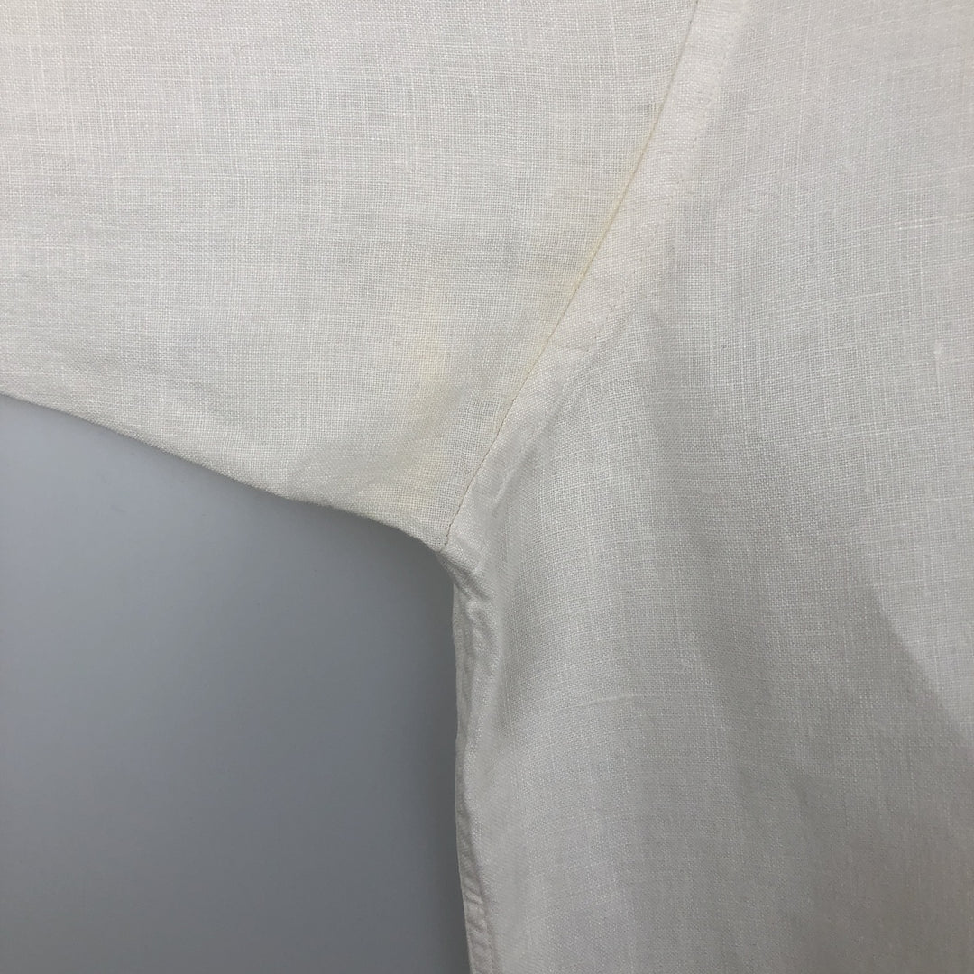Vintage 90'S J.Crew long-sleeved linen shirt, men's size XL linen white type Vintage Second Hand