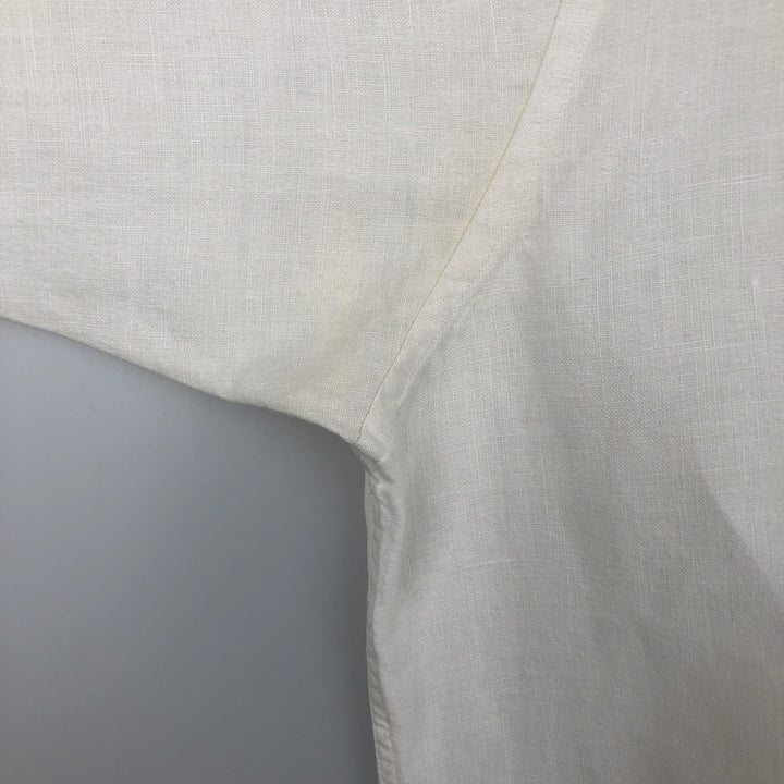 Vintage 90'S J.Crew long-sleeved linen shirt, men's size XL linen white type Vintage Second Hand