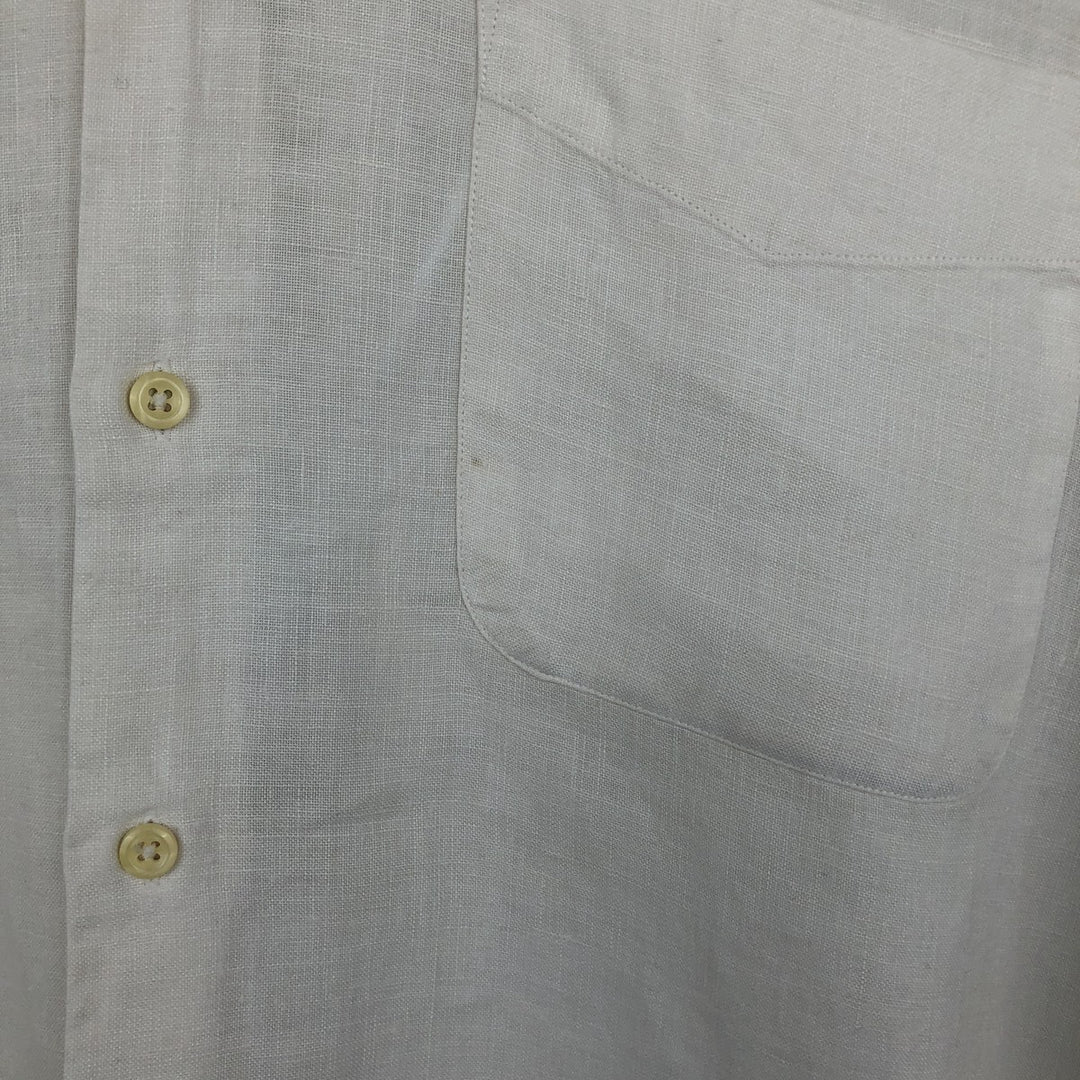 Vintage 90'S J.Crew long-sleeved linen shirt, men's size XL linen white type Vintage Second Hand