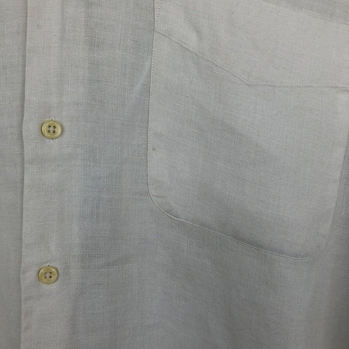 Vintage 90'S J.Crew long-sleeved linen shirt, men's size XL linen white type Vintage Second Hand