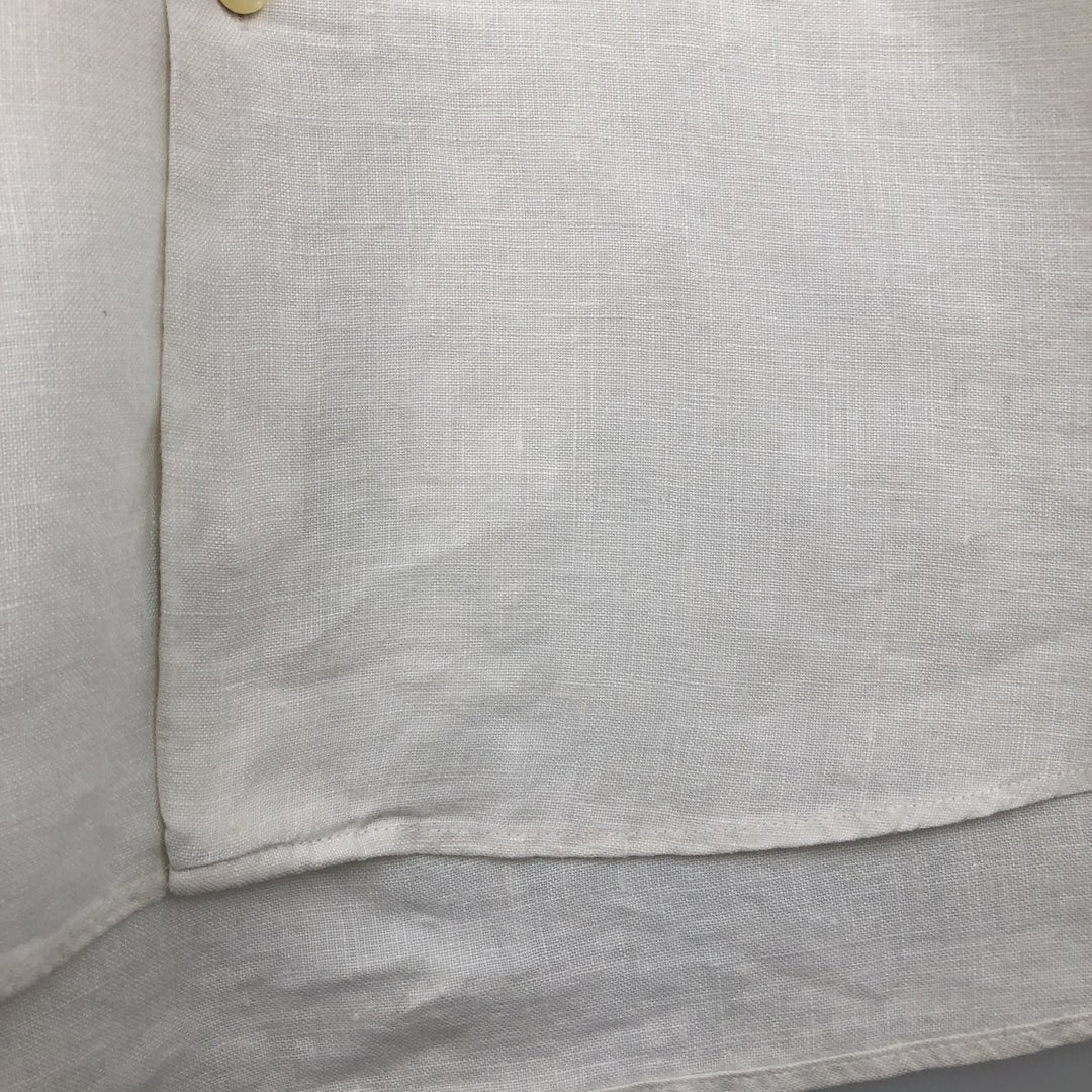 Vintage 90'S J.Crew long-sleeved linen shirt, men's size XL linen white type Vintage Second Hand