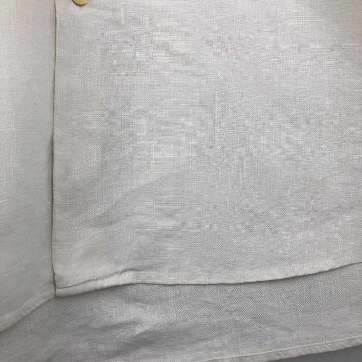 Vintage 90'S J.Crew long-sleeved linen shirt, men's size XL linen white type Vintage Second Hand
