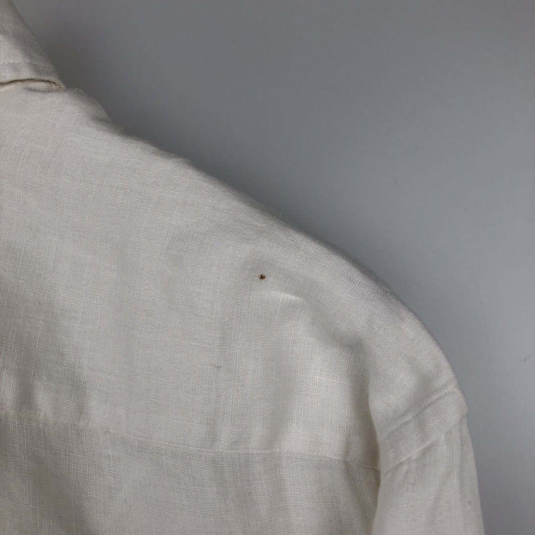 Vintage 90'S J.Crew long-sleeved linen shirt, men's size XL linen white type Vintage Second Hand
