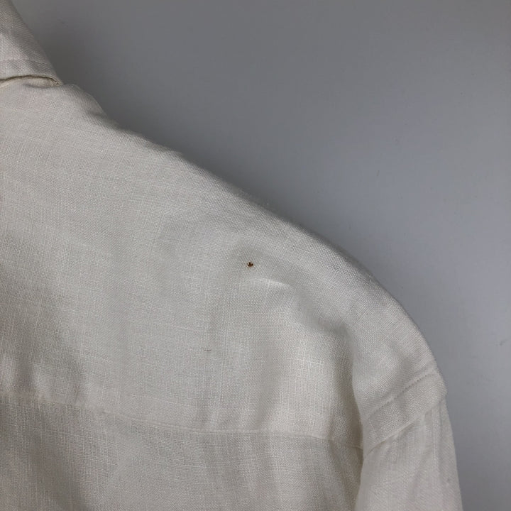 Vintage 90'S J.Crew long-sleeved linen shirt, men's size XL linen white type Vintage Second Hand