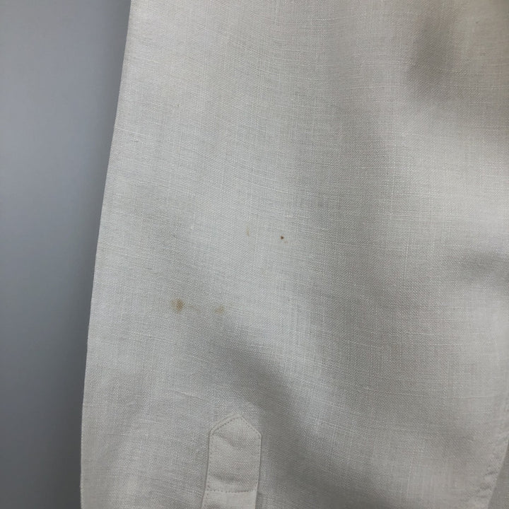 Vintage 90'S J.Crew long-sleeved linen shirt, men's size XL linen white type Vintage Second Hand