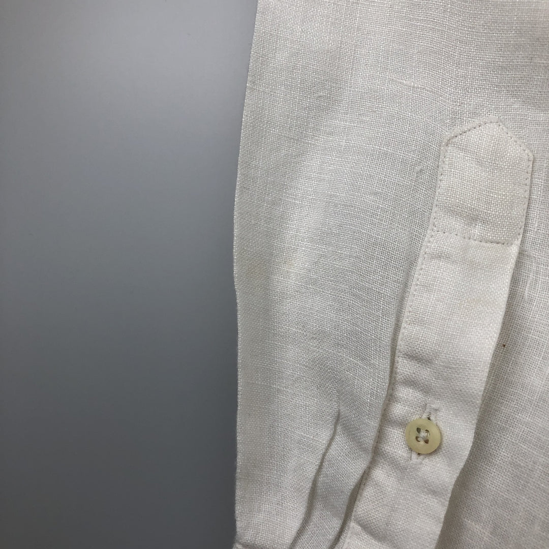 Vintage 90'S J.Crew long-sleeved linen shirt, men's size XL linen white type Vintage Second Hand