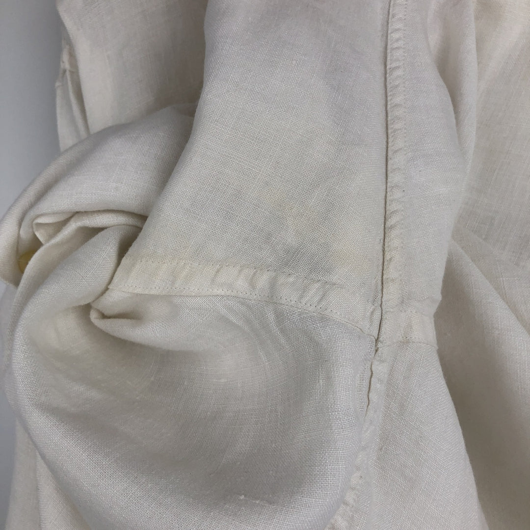 Vintage 90'S J.Crew long-sleeved linen shirt, men's size XL linen white type Vintage Second Hand