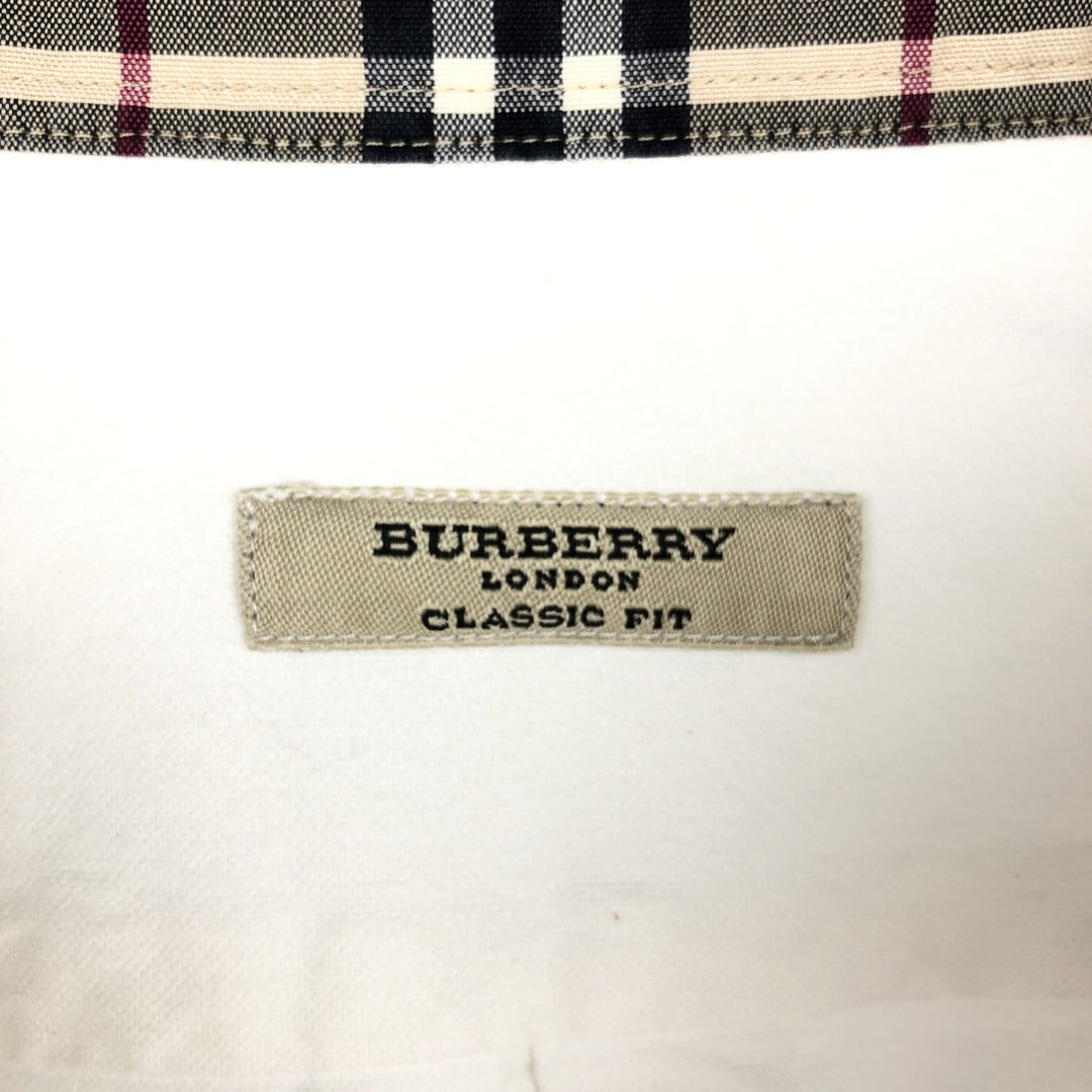 Burberry's London Classic Fit long-sleeved button-down shirt, men's size L unclear white type Vintage Second Hand