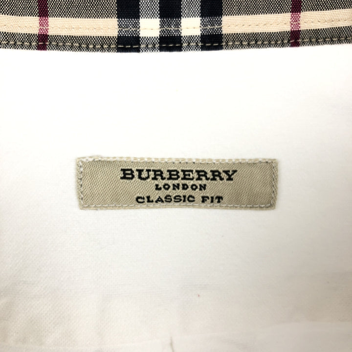 Burberry's London Classic Fit long-sleeved button-down shirt, men's size L unclear white type Vintage Second Hand