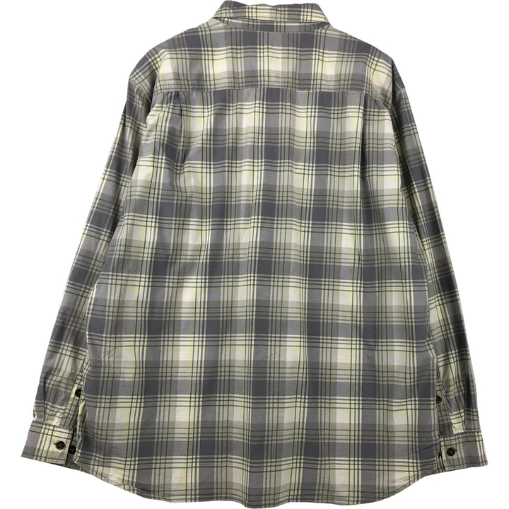 Carhartt Rugged Flex Relaxed Fit Check Pattern Long Sleeve Work Shirt, Men's XL cotton green type yellow green Vintage Second Hand