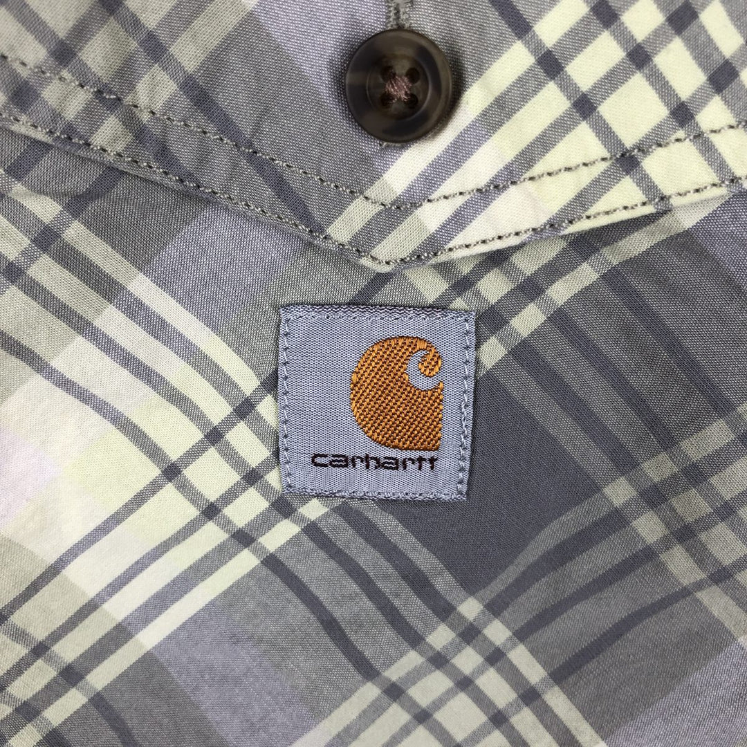 Carhartt Rugged Flex Relaxed Fit Check Pattern Long Sleeve Work Shirt, Men's XL cotton green type yellow green Vintage Second Hand