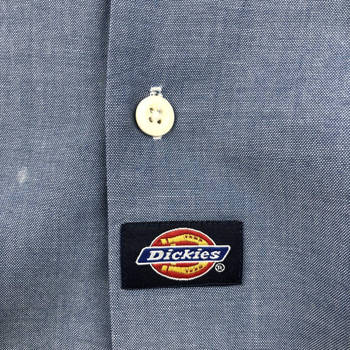 Dickies Long Sleeve Work Shirt, Men's XL Size cotton Blue type light blue Vintage Second Hand