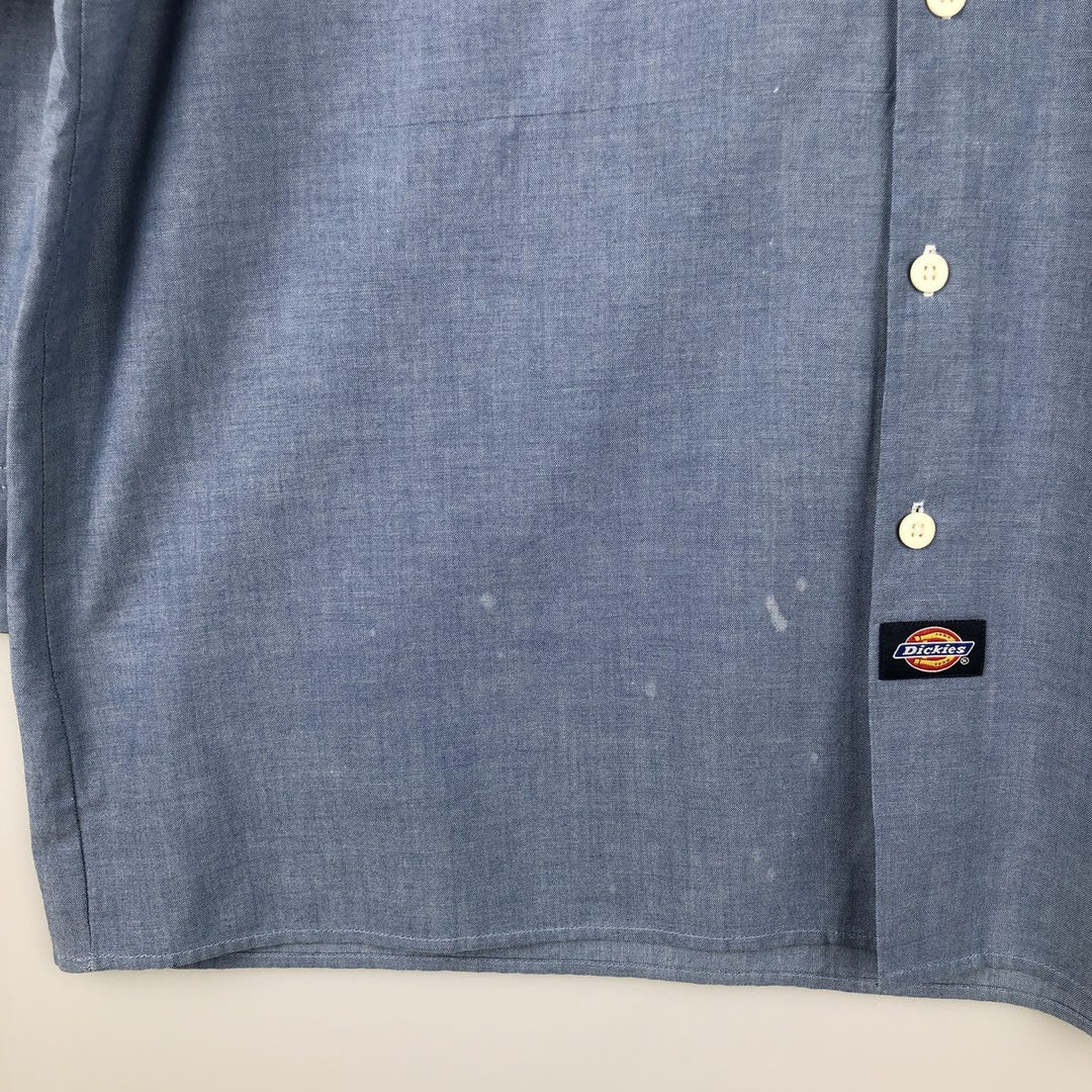 Dickies Long Sleeve Work Shirt, Men's XL Size cotton Blue type light blue Vintage Second Hand