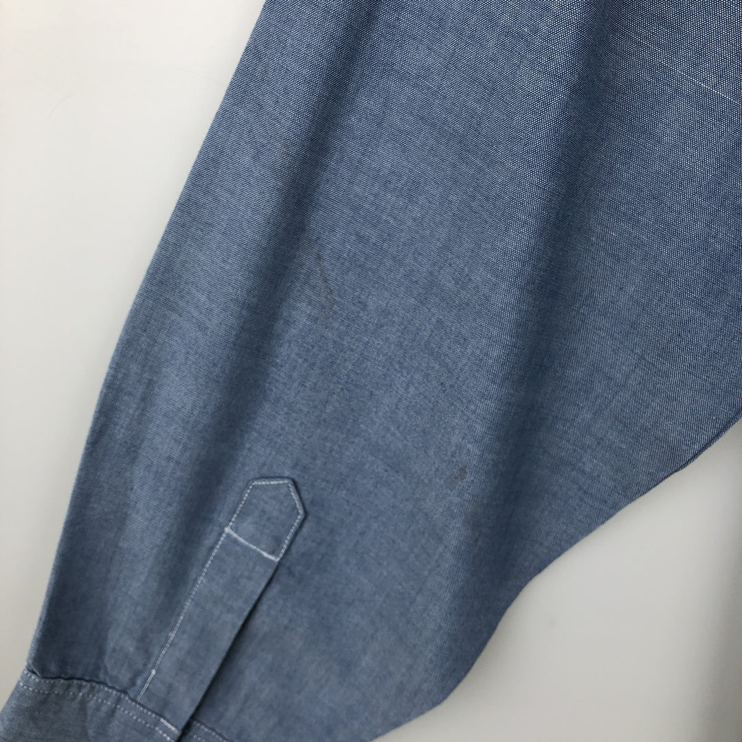 Dickies Long Sleeve Work Shirt, Men's XL Size cotton Blue type light blue Vintage Second Hand