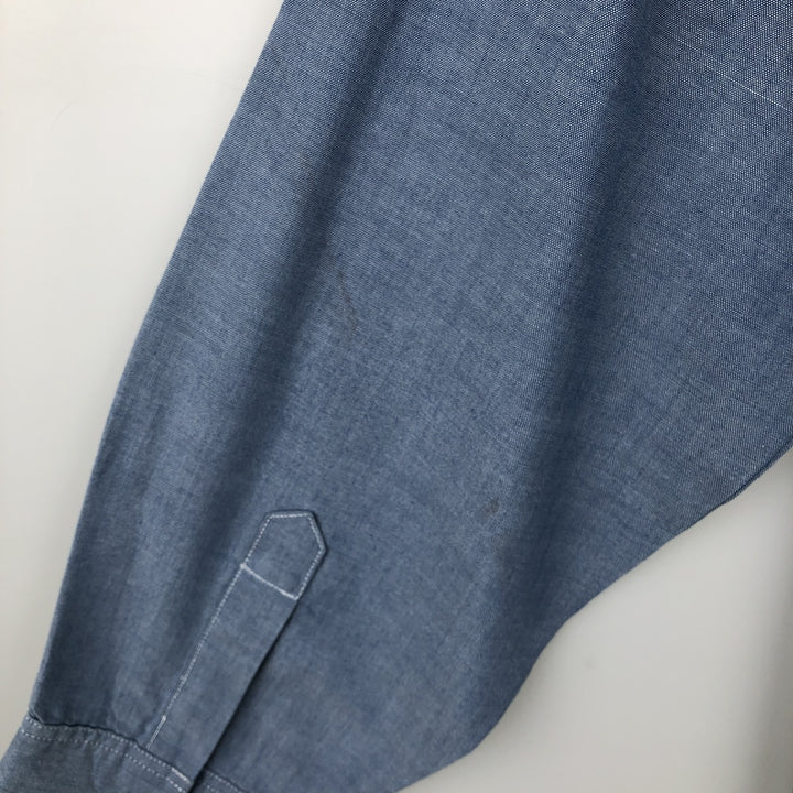 Dickies Long Sleeve Work Shirt, Men's XL Size cotton Blue type light blue Vintage Second Hand